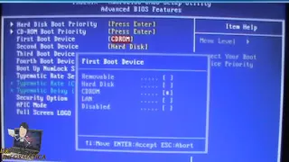 First BOOT device BIOS CDROM - How to set bios to boot from dvd