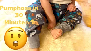 Baby Kinder Pumphose selber nähen ohne Schnittmuster Idee für Anfänger