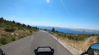 Croatia, Velebit - Descent to Senj on the Adriatic coast. Honda CB500X