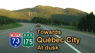 Route 175 & A73 towards Québec City, at dusk