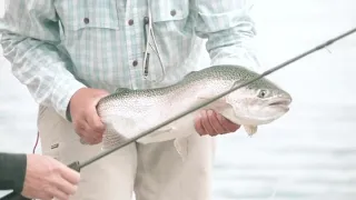 Dry fly fishing action at Strobel lake