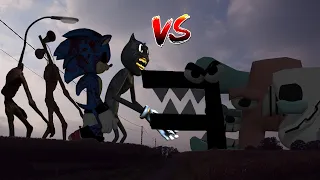 Siren Head, Cartoon Cat, Light Head & Sonic.EXE VS TEAM ALPHABET LORE