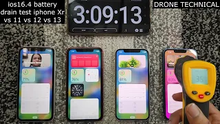 IOS 16.4 FULL Battery Drain Test iPhone Xr vs 11 vs 12 vs 13