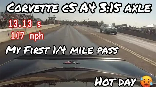 Corvette C5 A4 3:15 Axle 1/4 Mile - First Ever Pass