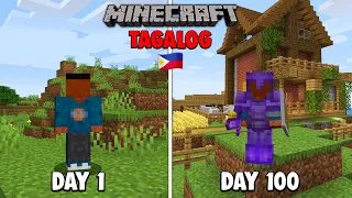 I Played Minecraft for 100 Days... (Tagalog)