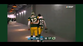 Aaron Rodgers Walks Down The Tunnel With Randall Cobb