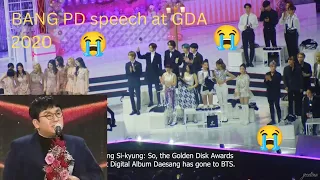 [Eng Sub]Idols Reaction to Bang PD Emotional speech for BTS Win Digital Daesang at GDA 2020