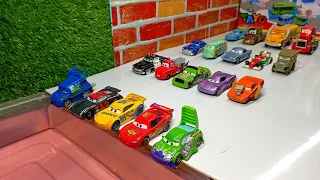 Looking for disney pixar cars on the rocky road : lightning mcqueen, cruz ramirez, tow mater, guido