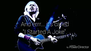 BEE GEES Barry Gibb - I Started A Joke Feat. Robin (With Lyrics)