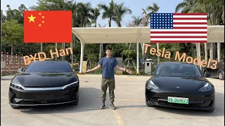 Tesla model 3 🇺🇸 or BYD Han 🇨🇳  Competition between US and Chinese Electric Vehicles