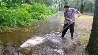 Unclogging, Draining Floods During Tropical Storm