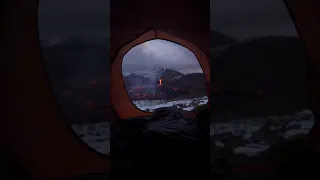 Watching The Volcano Erupt From Inside My Tent tiktok jonfromiceland