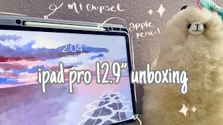 🍇🍉ipad pro 12.9" unboxing + accessories | asmr/review ❤️