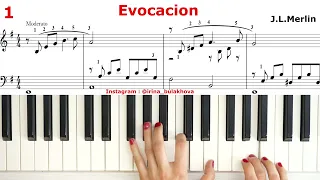 EVOCACION Luis Merlin Piano Music Very beautiful easy simple melody Красивая простая мелодия Пианино