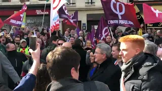 Arrivée de JL Mélenchon à la Marche pour la 6e République