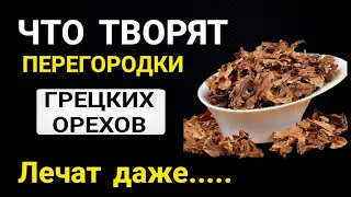 Вот что ТВОРЯТ ПЕРЕГОРОДКИ ГРЕЦКИХ ОРЕХОВ. Лечебные Свойства👍Как приготовить отвар и настойку?