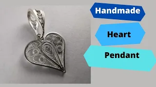 Handmade filigree heart pendant