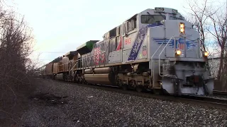 CSX M684 with UP 1943 (Spirit of the Union Pacific Unit) and UP 6820 Eastbound in Avon, Indiana