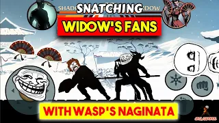 Snatching Widow's Fans with Wasp's Naginata| Shadow Fight 2 | Trolling Widow | Funny Moments