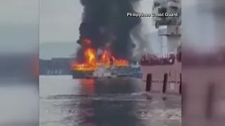 VIDEO: Philippine ferry carrying 82 people catches fire; 73 rescued