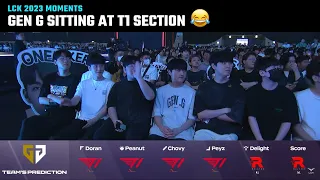 Gen G sitting at T1 section | LCK Summer 2023 | T1 moments