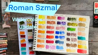 Roman Szmal watercolors, swatching some of my new colors