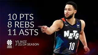 Ben Simmons 10 pts 8 rebs 11 asts vs Jazz 23/24 season