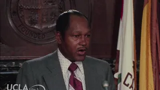 KTLA News: "Mayor Tom Bradley holds press conference to announce balanced budget" (1974)