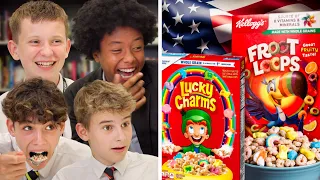 British Highschoolers try American Cereal for the first time!