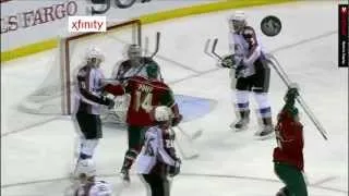 Mikael Granlund first NHL career goal, tip-in! [19/01/13] HD