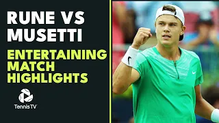 Holger Rune vs Lorenzo Musetti Entertaining Match Highlights! | Queen's 2023 Highlights