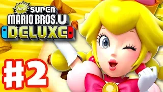 New Super Mario Bros U Deluxe - Gameplay Walkthrough Part 2 - Layer-Cake Desert! (Nintendo Switch)