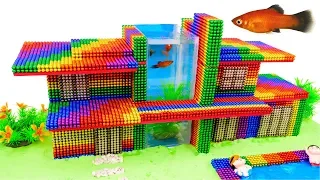 DIY - Build Modern Mansion Aquarium Fish Tank With Magnetic Balls (Satisfying) - Magnet Balls