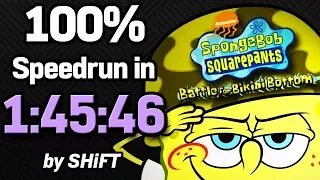 SpongeBob SquarePants: Battle for Bikini Bottom 100% Speedrun in 1:45:46 (WR on 12/28/2017)