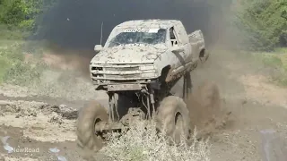 MUD Mega Trucks Jumping at Mud Bog - 4X4 Mud Off-Roading