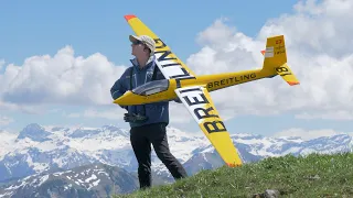 A usual day of RC Glider flying on the slope in the Swiss Mountains