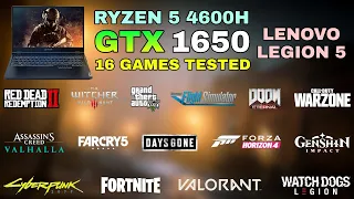 GTX 1650 Laptop + Ryzen 5 4600H | Test in 16 Games in 2021 - Lenovo Legion 5