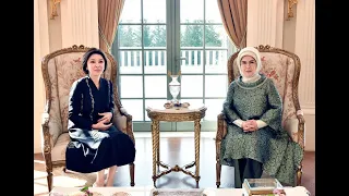 First Lady Erdogan meets with Uzbek First Lady Mirziyoyeva