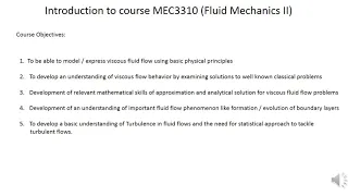 Lecture 1 INTRODUCTION TO FLUID MECHANICS II
