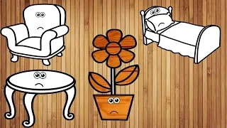 Wrong Wooden Slots with Crying Bedroom Things - Coloring pages for Kids - Puzzles for kids