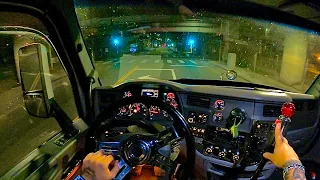 A Crazy Night In The Life Of A 25 Year Old Truck Driver | POV Driving 13 Speed Peterbilt 579
