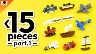 10 Lego Vehicles under 15 Pieces - Part 1 (Tutorial)