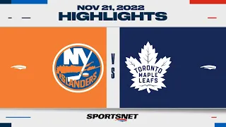 NHL Highlights | Islanders vs. Maple Leafs - November 21, 2022