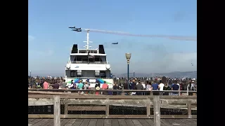 Spectacular Blue Angels air show | United B747 | Close up flybys | San Francisco Fleet Week