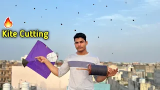 Kite Cutting with Black Manjha | Kite Flying | Kites Vlog |