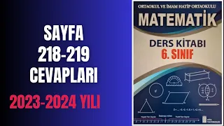 6. SINIF MATEMATİK KİTABI SAYFA 218-219 CEVAPLARI