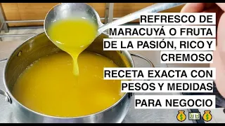 REFRESCO DE MARACUYA O FRUTA DE LA PASION PARA EMPRENDEDORES #saludable #rico #negocio #streetfood