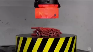 EXPERIMENT GLOWING 1000 degree Hydraulic press 100 tons vs fire crackers