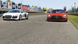 Audi R8 V10 Plus vs Mercedes-Benz AMG GTR '17 at Monza Full Course 1966