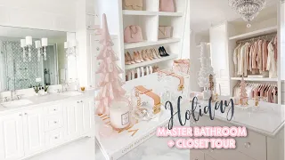 HOLIDAY MASTER BATHROOM & MASTER CLOSET TOUR + GIVEAWAY!!☕️🎅🏻